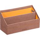 Rhodia Briefhalter, 2 Fächer, mit Trennwand, Kunstleder, 250 x 100 x 140 mm, rosenholz