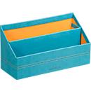 Rhodia Briefhalter, 2 Fächer, mit Trennwand, Kunstleder, 250 x 100 x 140 mm, türkis