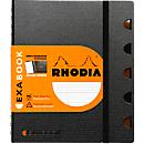 Rhodia ExaBook Notizblock, 80 Blatt, DIN A5+, 90 g/m², Doppelspiralbindung, Trennblätter, Lineal, Innentasche, liniert, mit Rahmen