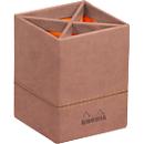 Rhodia Stifteköcher, Kunstleder, 4 Fächer, 80 x 80 x 110 mm, rosenholz