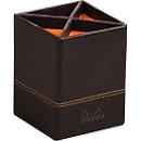Rhodia Stifteköcher, Kunstleder, 4 Fächer, 80 x 80 x 110 mm, schwarz