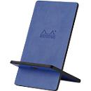 Rhodiarama phone rest, smartphone holder, faux leather, 2-piece, with cable grommet, sapphire