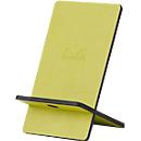 Rhodiarama phone support, smartphone holder, faux leather, 2-piece, with cable grommet, anis