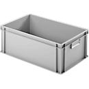 Ringoplast caisse en plastique série Unista L220, poignée encastrée fermée, fond lisse, L 600 x l 400 x H 220 mm, gris