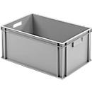 Ringoplast caisse en plastique série Unista L280, poignée encastrée fermée, fond nervuré, L 600 x l 400 x H 280 mm, gris