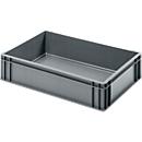 Ringoplast Euro Box bakkersbak, 25,8 l, voedselveilig, gesloten versie, zonder deksel, L 600 x B 400 x H 143 mm, kunststof, grijs