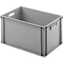 Ringoplast kunststof box serie Unista L320, gesloten verzonken greep, geribbelde bodem, L 600 x B 400 x H 320 mm, grijs