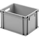 Ringoplast kunststof box serie Unista M235, gesloten verzonken greep, gladde bodem, L 400 x B 300 x H 235 mm, grijs