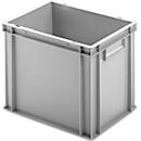 Ringoplast kunststof box serie Unista M320, gesloten verzonken greep, geribbelde bodem, L 400 x B 300 x H 320 mm, grijs
