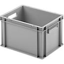 Ringoplast Kunststoffkasten Serie Unista M235, Durchfassgriffe, glatter Boden, L 400 x B 300 x H 235 mm, grau