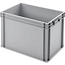 Ringoplast Kunststoffkasten UNISTA L420, PP, verstärkter Boden, stapelbar, B 600 x T 400 x H 420 mm, hellgrau, mit Unterfassgriffen