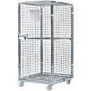 Rolcontainer - 3 gaaszijden en 1 gaasdeur - B 724 x D 810 x 1600 mm 