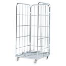 Rolcontainer, 3-zijdig, met stalen rolplaat, 1650 mm bruikbare hoogte