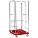 Rolcontainer, 3-zijdig, rood RAL 3000