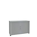 Roldeurkast, 2 ordnerhoogten, 1-delig, zonder middenwand, B 1200 mm, lichtgrijs