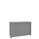 Roldeurkast, 2 ordnerhoogten, 1-delig, zonder middenwand, B 1200 mm, zilver