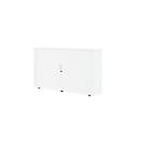 Roldeurkast, 3 ordnerhoogten, 1-delig, met middenwand, B 1800 mm, wit