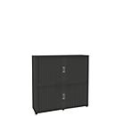 Roldeurkast, 4 ordnerhoogten, 2-delig, met middenwand, B 1600 mm, grafiet