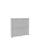Roldeurkast, 4 ordnerhoogten, 2-delig, met middenwand, B 1600 mm, wit