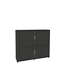 Roldeurkast, 4 ordnerhoogten, 2-delig, met middenwand, B 1800 mm, grafiet