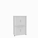 Roldeurkast, 4 ordnerhoogten, 2-delig, zonder middenwand, B 1000 mm, wit
