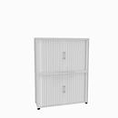 Roldeurkast, 4 ordnerhoogten, 2-delig, zonder middenwand, B 1200 mm, wit