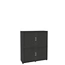 Roldeurkast, 4 ordnerhoogten, 2-delig, zonder middenwand, B 1350 mm, grafiet