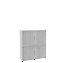 Roldeurkast, 4 ordnerhoogten, 2-delig, zonder middenwand, B 1350 mm, wit