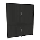Roldeurkast, 5 ordnerhoogten, 2-delig, met middenwand, B 1600 mm, grafiet