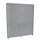 Roldeurkast, 5 ordnerhoogten, 2-delig, met middenwand, B 1600 mm, lichtgrijs