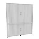 Roldeurkast, 5 ordnerhoogten, 2-delig, met middenwand, B 1600 mm, wit