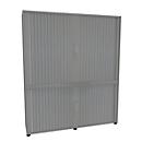 Roldeurkast, 5 ordnerhoogten, 2-delig, met middenwand, B 1600 mm, zilver