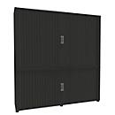 Roldeurkast, 5 ordnerhoogten, 2-delig, met middenwand, B 1800 mm, grafiet