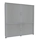 Roldeurkast, 5 ordnerhoogten, 2-delig, met middenwand, B 1800 mm, lichtgrijs