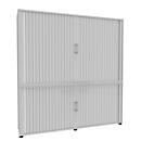 Roldeurkast, 5 ordnerhoogten, 2-delig, met middenwand, B 1800 mm, wit