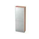 Roldeurkast 5 ordnerhoogten, B 800 x D 420 mm, notenhoutpatroon/zilver