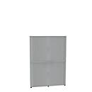Roldeurkast, 6 ordnerhoogten, 2-delig, met middenwand, B 1600 mm, lichtgrijs