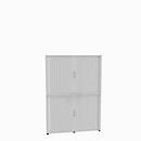 Roldeurkast, 6 ordnerhoogten, 2-delig, met middenwand, B 1600 mm, wit