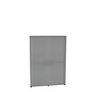 Roldeurkast, 6 ordnerhoogten, 2-delig, met middenwand, B 1600 mm, zilver