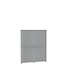 Roldeurkast, 6 ordnerhoogten, 2-delig, met middenwand, B 1800 mm, lichtgrijs