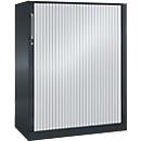 Roldeurkast ASISTO C 3000, 3 ordnerhoogten, B 1000 mm, antraciet/aluminium zilver