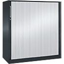 Roldeurkast ASISTO C 3000, 3 ordnerhoogten, B 1200 mm, antraciet/aluminium zilver