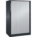 Roldeurkast ASISTO C 3000, 3 ordnerhoogten, B 800 mm, antraciet/aluminium zilver