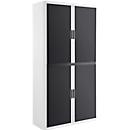 Roldeurkast - B 1100 x D 415 x H 2040 mm - wit/antraciet
