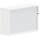 Roldeurkast BEXXSTAR, 1 deur, 2 ordnerhoogtes, B 1200 x D 445 x H 825 mm, wit