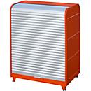 Roldeurkast voor gevaarlijke stoffen, type RSG-3, B 1294 x D 870 x H 1610 mm, afsluitbaar, rood RAL 3000