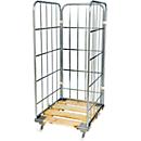 Roll conteneur, 3 côtés, avec châssis mobile en bois, hauteur utile 1460 mm