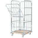 Roll conteneur, 4 côtés, avec châssis mobile en bois