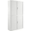 Rolladenschrank, B 1100 x T 415 x H 2040 mm, abschliessbar, ohne Fachböden, High Impact Polystyrol, weiss/weiss