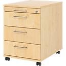 Rollcontainer 1233 Breno, 3 Schübe & 1 Utensilienauszug, abschließbar, B 428 x T 580 x H 590 mm, Ahorn-Dekor